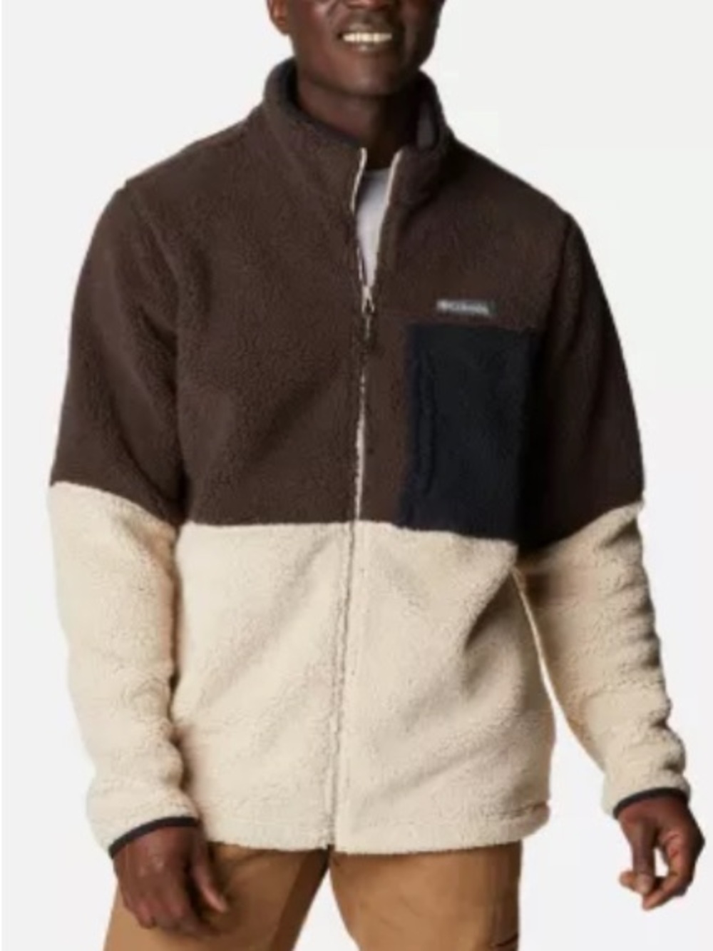 Columbia Men’s Mountainside Heavyweight Fleece Jacket -Brown/Cream/Black- size M